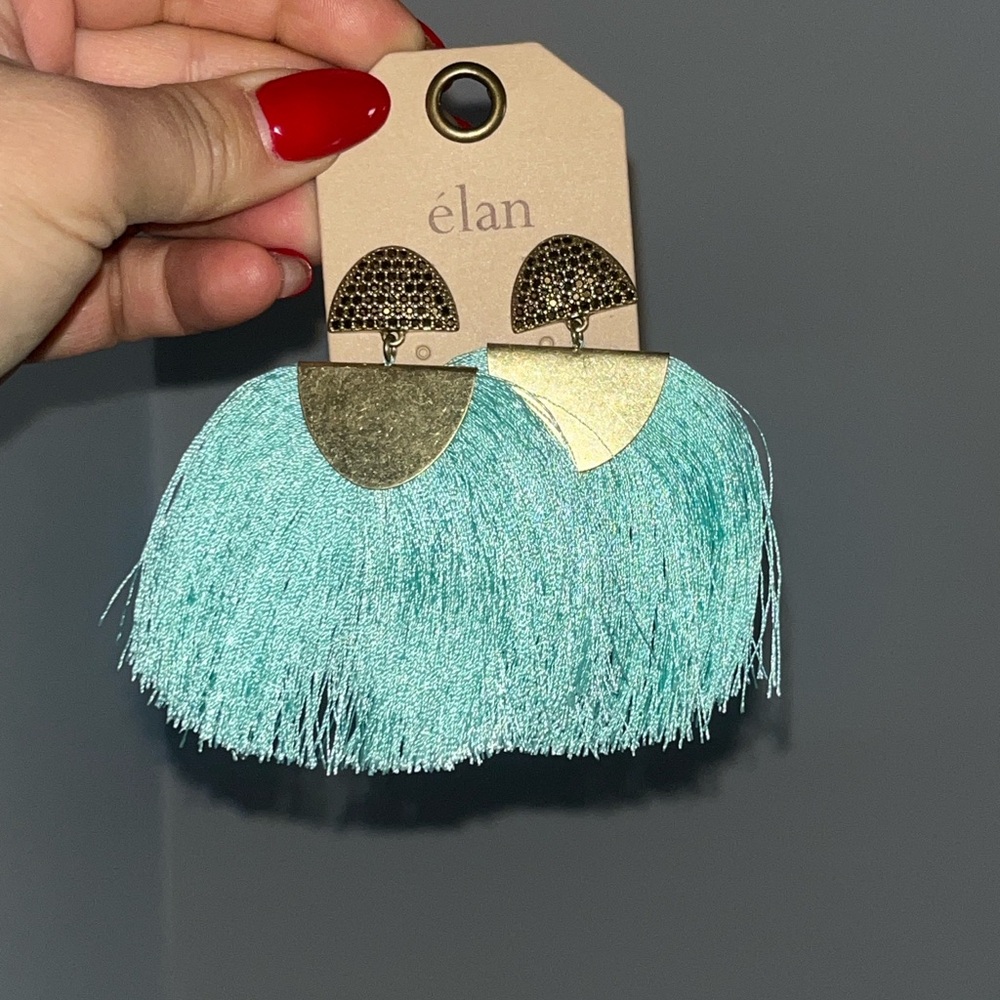 Turquoise fringe earrings
